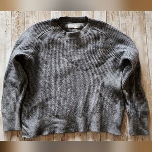 Everlane 40% wool blend sweater ribbed gray women's Large cozy